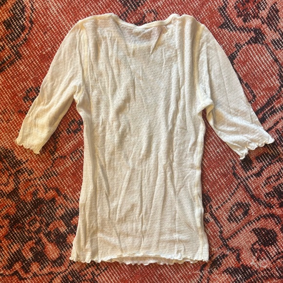 DÔEN Ada T-Shirt in White Pointelle - Picture 8 of 11